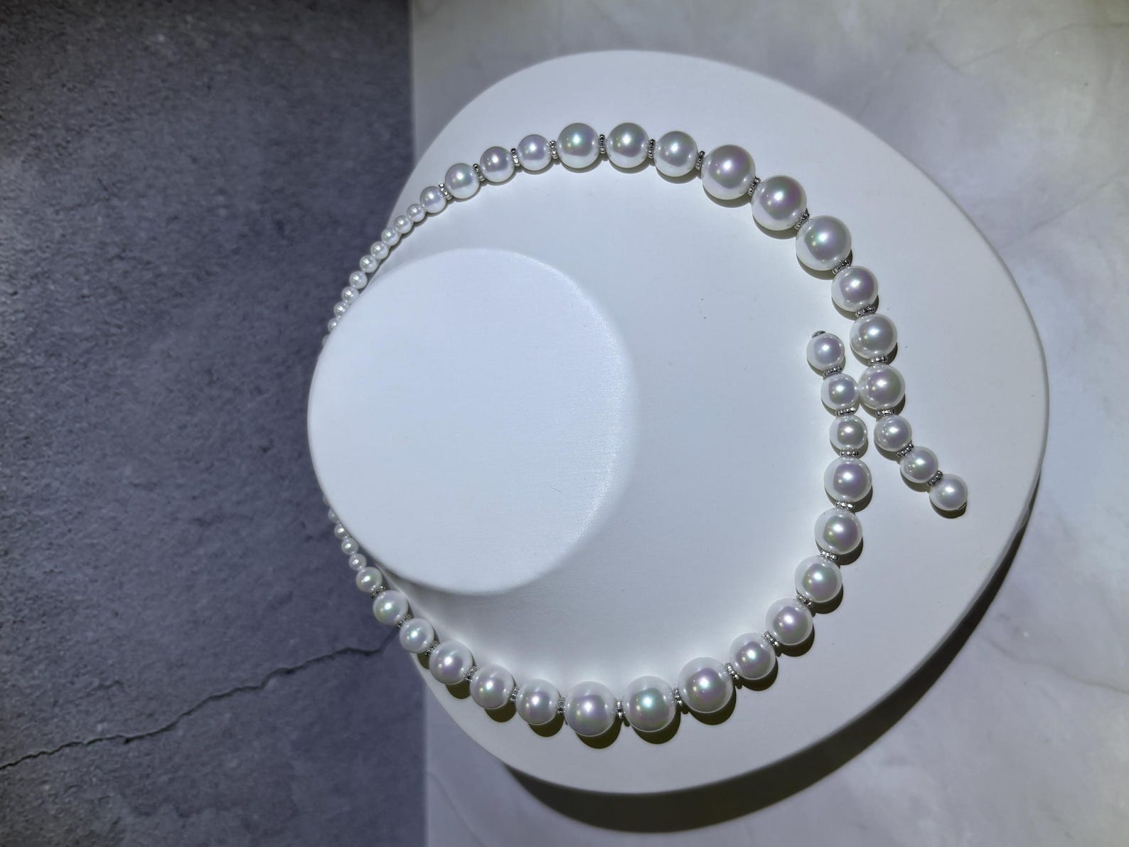 Graduated Large Pearl Bridal Choker Necklace, Statement White Pearl Wedding Necklace For Bride
