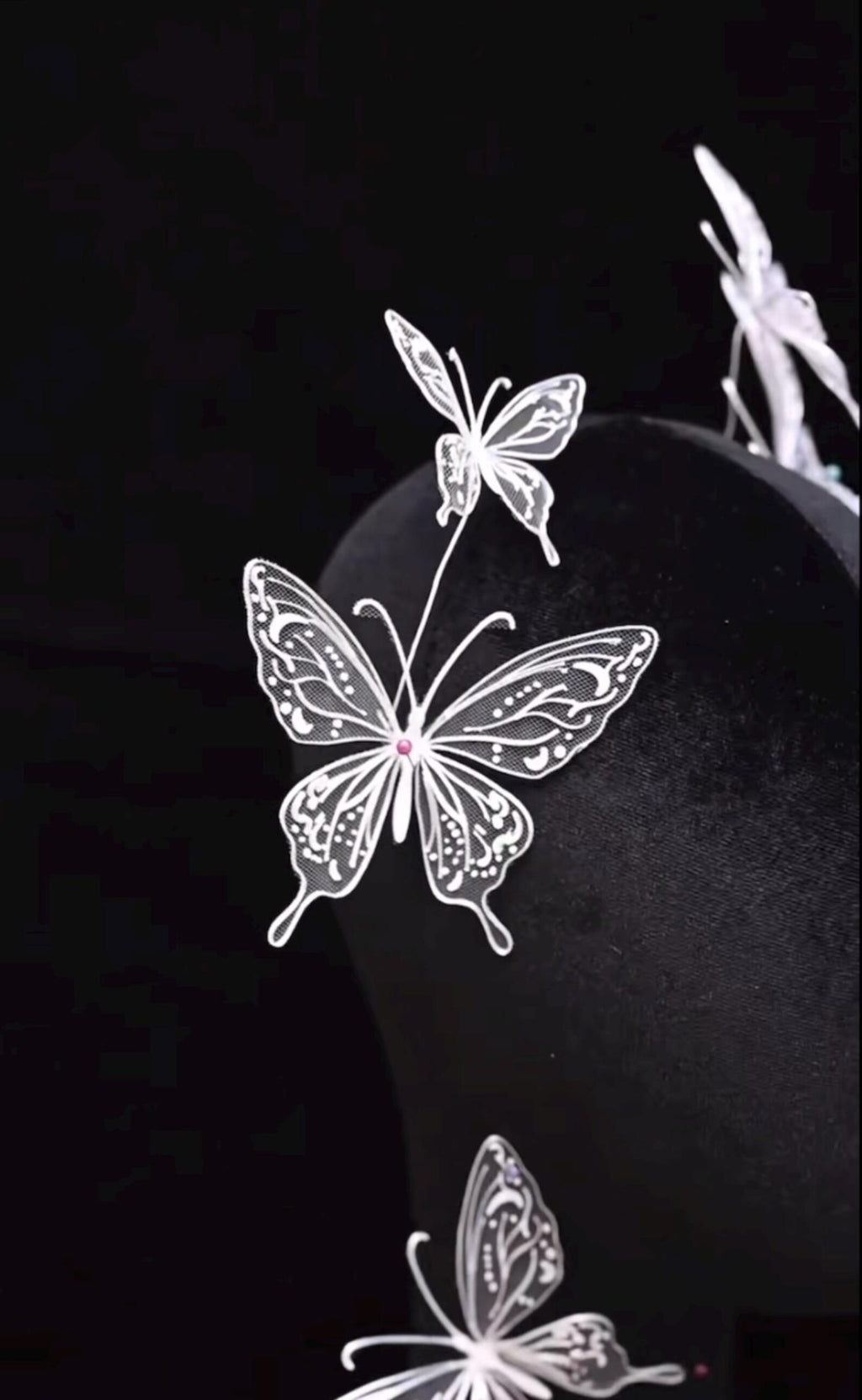 White Mesh Butterfly Bridal Headpiece, Fairy Lace Butterfly Hair Accessory, Wedding Photoshoot Hair Crown
