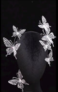 White Mesh Butterfly Bridal Headpiece, Fairy Lace Butterfly Hair Accessory, Wedding Photoshoot Hair Crown