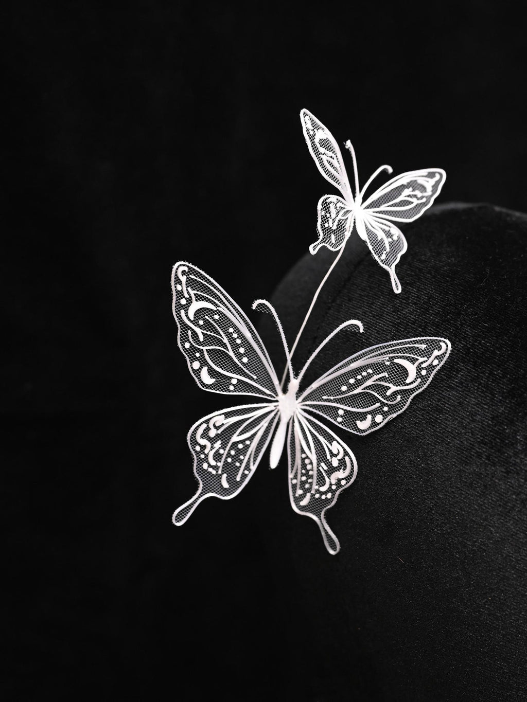 White Mesh Butterfly Bridal Headpiece, Fairy Lace Butterfly Hair Accessory, Wedding Photoshoot Hair Crown