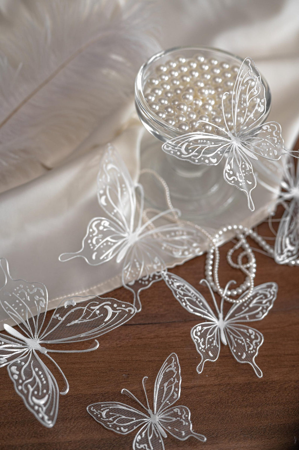 White Mesh Butterfly Appliques, Lace Tulle Butterfly Patches, Bridal Gown Wedding Dress Decorations