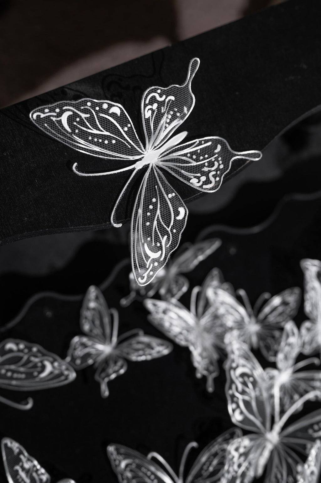 White Mesh Butterfly Appliques, Lace Tulle Butterfly Patches, Bridal Gown Wedding Dress Decorations