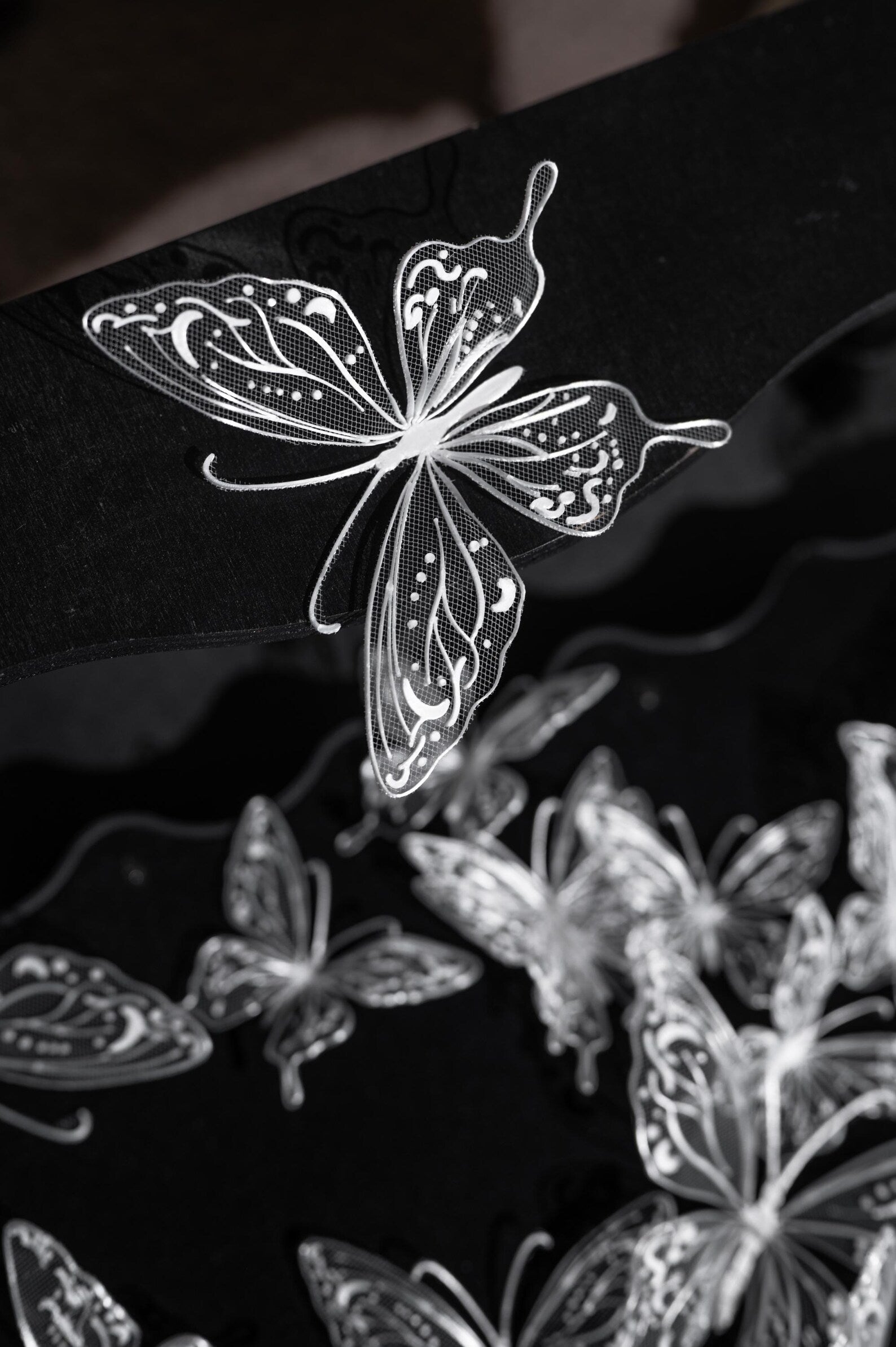 White Mesh Butterfly Appliques, Lace Tulle Butterfly Patches, Bridal Gown Wedding Dress Decorations