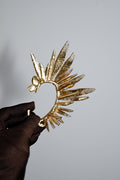 Gold Wing Ear Cuff, Greek Goddess Ear Wrap, Angel Spike Wing Earring, Non Pierced Bridal Ear Accessory