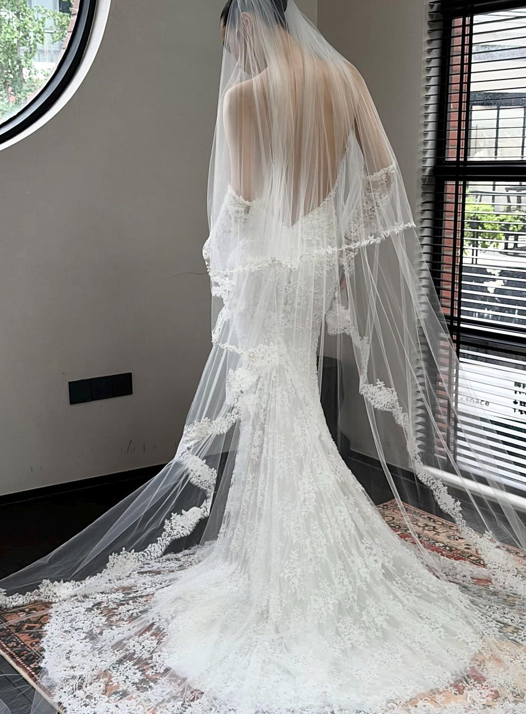 Strapless Sweetheart Lace Mermaid Wedding Dress, 3D Floral Lace Bridal Gown, Detachable Lace Gloves, Chapel Train Custom Wedding Gown