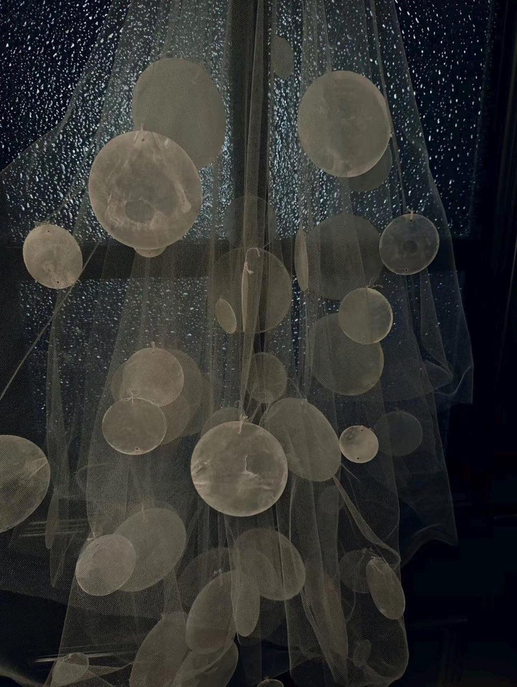 Circular Sequin Bridal Veil, Oversized Circle Applique Tulle Veil, Modern Abstract Wedding Veil, Artistic Statement Bride Veil