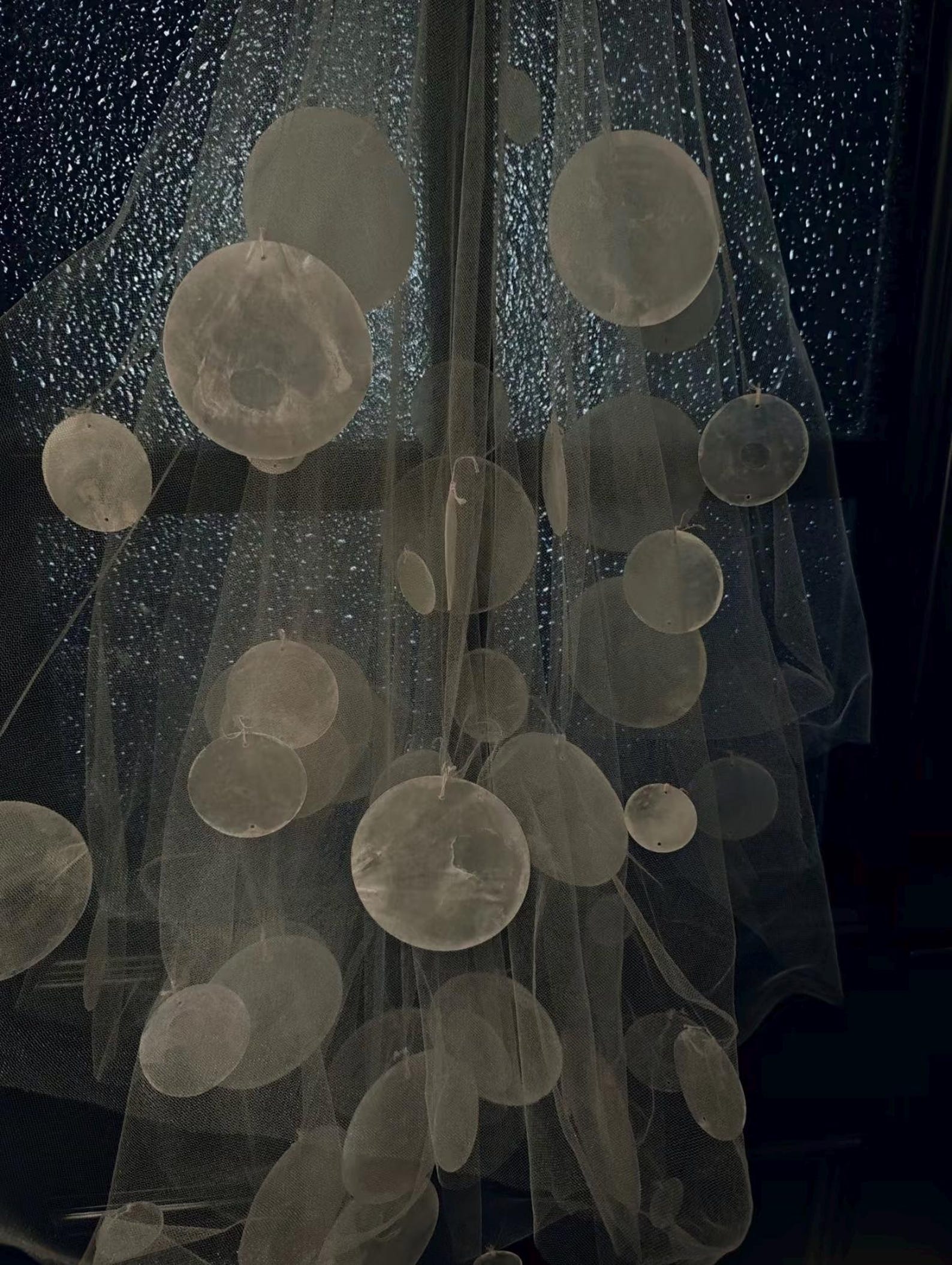 Circular Sequin Bridal Veil, Oversized Circle Applique Tulle Veil, Modern Abstract Wedding Veil, Artistic Statement Bride Veil