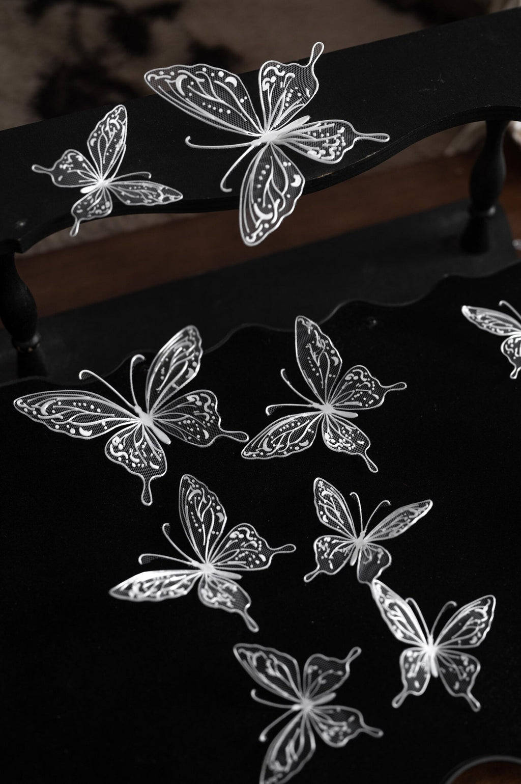 White Mesh Butterfly Appliques, Lace Tulle Butterfly Patches, Bridal Gown Wedding Dress Decorations