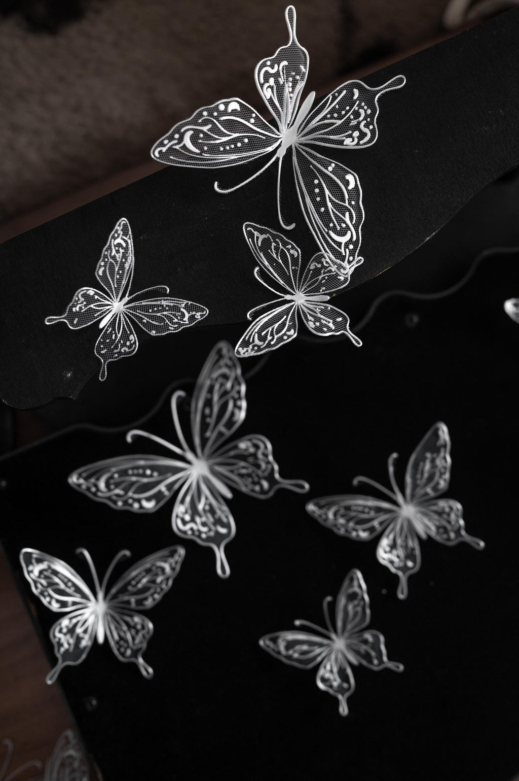 White Mesh Butterfly Appliques, Lace Tulle Butterfly Patches, Bridal Gown Wedding Dress Decorations