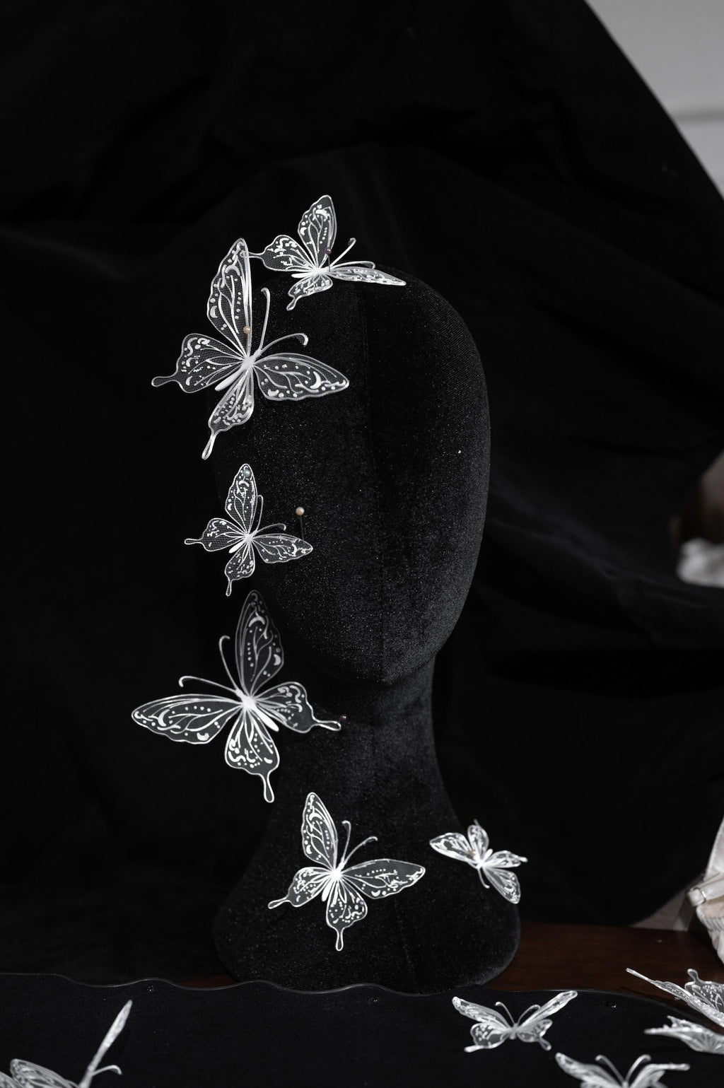 White Mesh Butterfly Appliques, Lace Tulle Butterfly Patches, Bridal Gown Wedding Dress Decorations