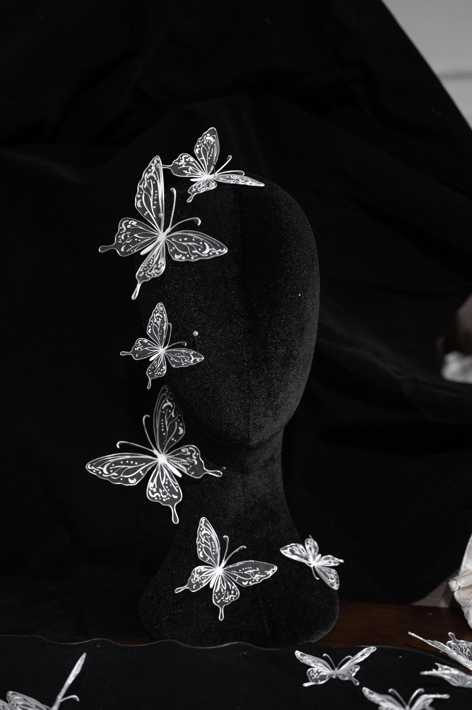White Mesh Butterfly Appliques, Lace Tulle Butterfly Patches, Bridal Gown Wedding Dress Decorations