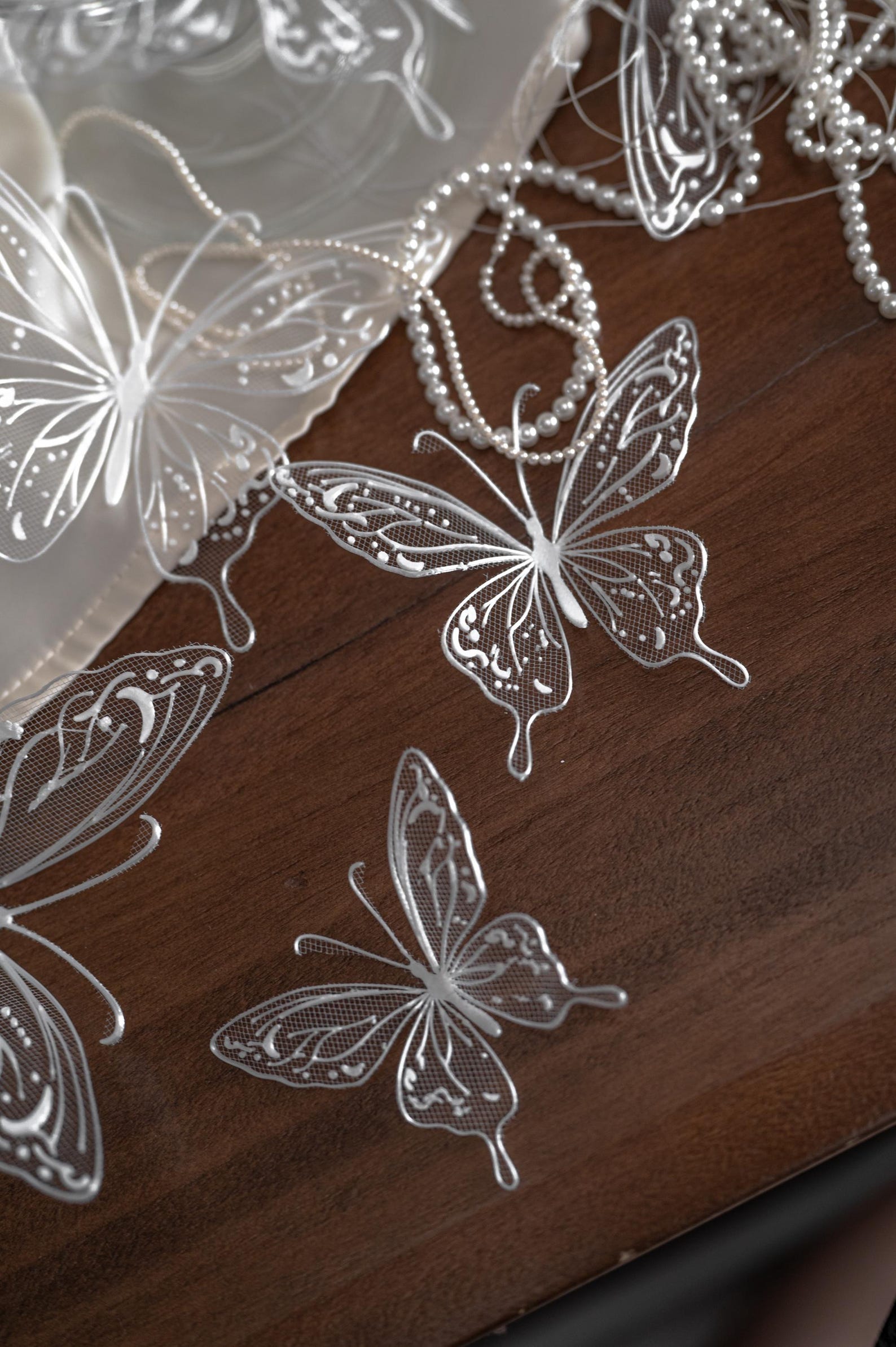 White Mesh Butterfly Appliques, Lace Tulle Butterfly Patches, Bridal Gown Wedding Dress Decorations