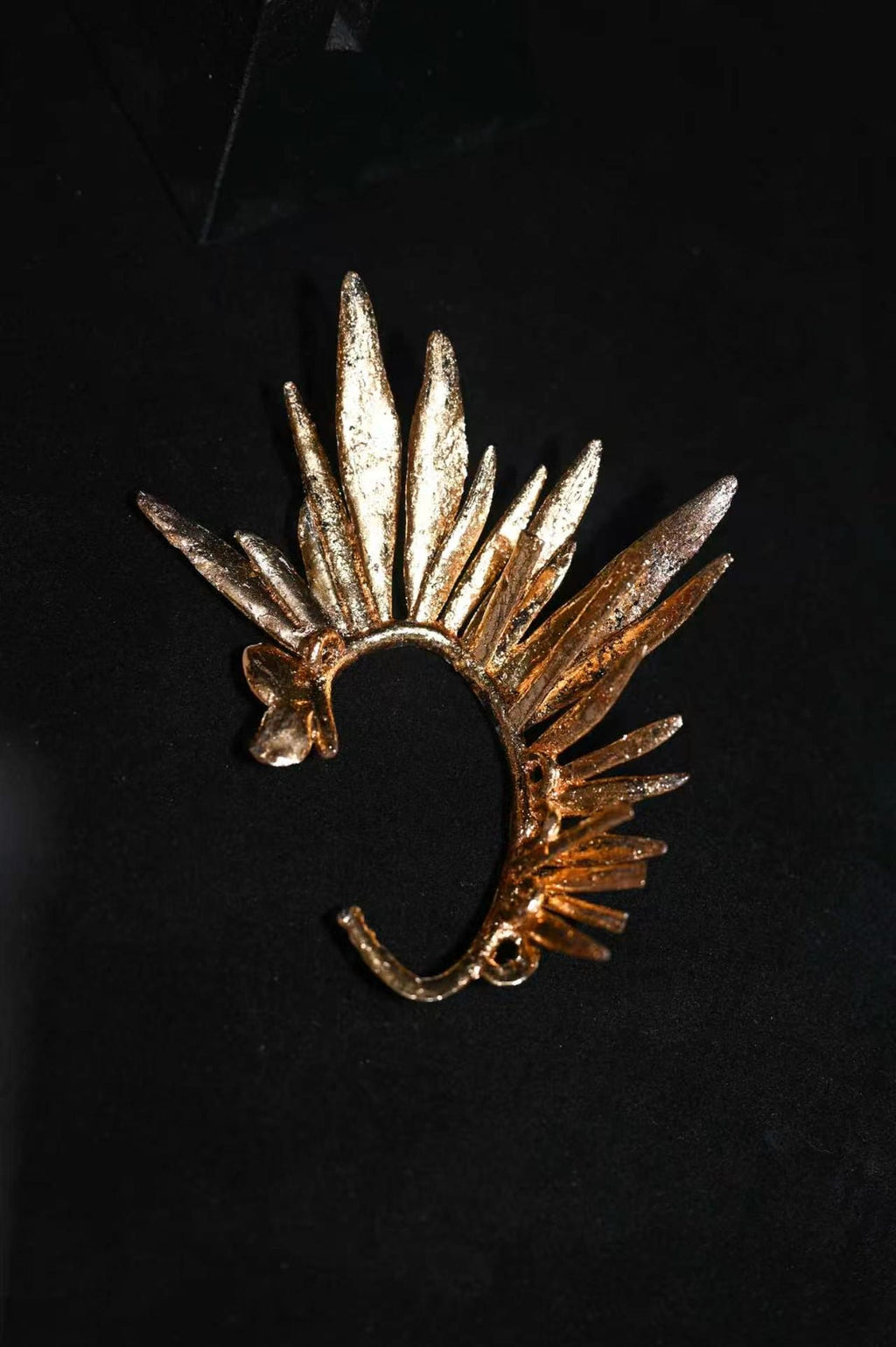 Gold Wing Ear Cuff, Greek Goddess Ear Wrap, Angel Spike Wing Earring, Non Pierced Bridal Ear Accessory