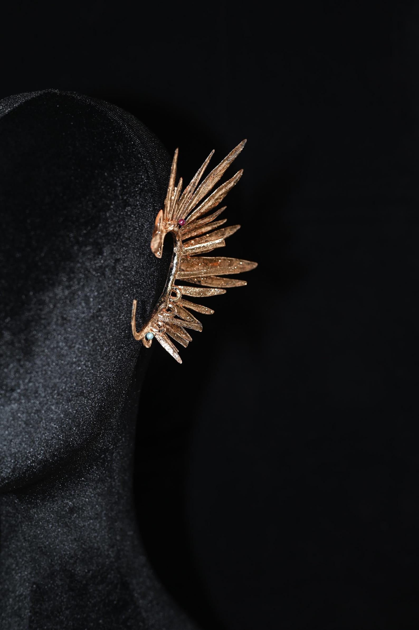 Gold Wing Ear Cuff, Greek Goddess Ear Wrap, Angel Spike Wing Earring, Non Pierced Bridal Ear Accessory