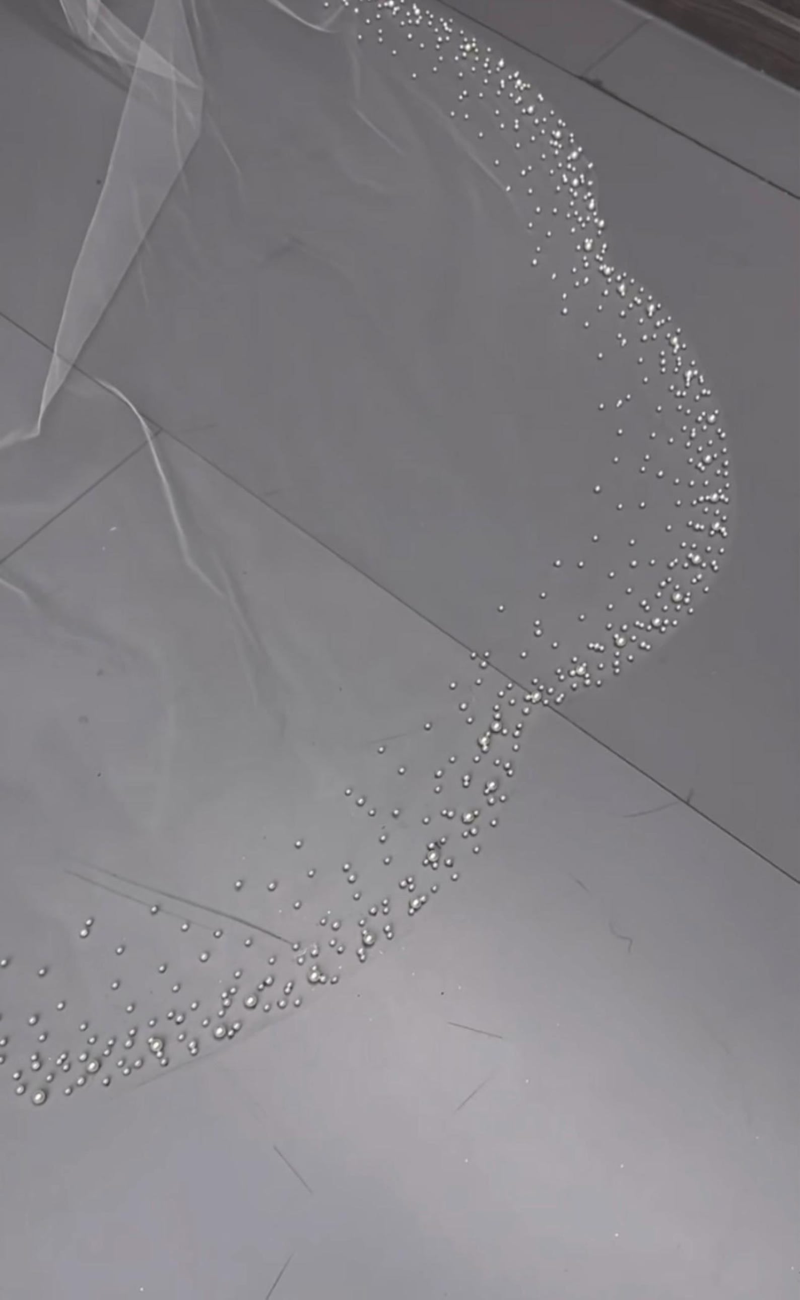 Two‑Tier Beaded Edge Cathedral Veil, Sprinkle Pearl Trim Long Wedding Veil, Sparkling Beaded Bridal Veil With Train