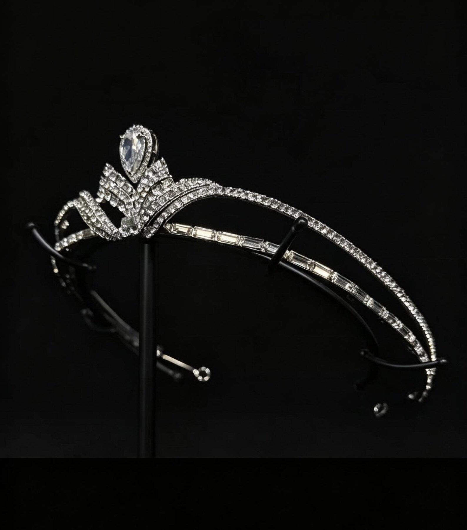 Josephine Inspired Bridal Tiara, Cubic Zirconia Wedding Crown, Royal Crystal Tiara, Elegant Bride Headpiece for Wedding Day