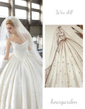 Luxury Satin Ball Gown Wedding Dress 3D Floral Beaded Strapless Sweetheart Bridal Gown Ivory