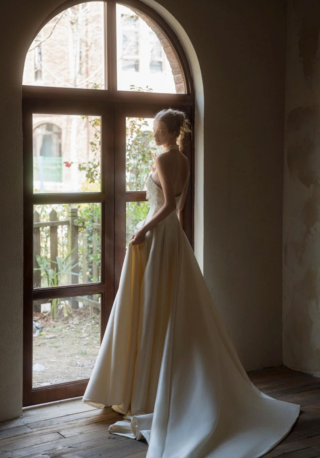 Strapless Lace‑Trim Satin Ballgown Wedding Dress, Pockets Voluminous Bridal Gown With Train
