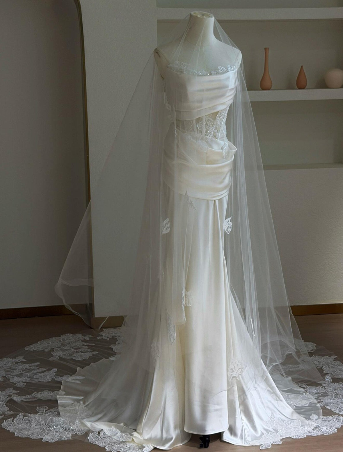 Sweetheart Satin Ballgown Wedding Gown, Crystal Embellished Bridal Dress, Boned Corset Wedding Dress, Custom Luxury Bridal Gown