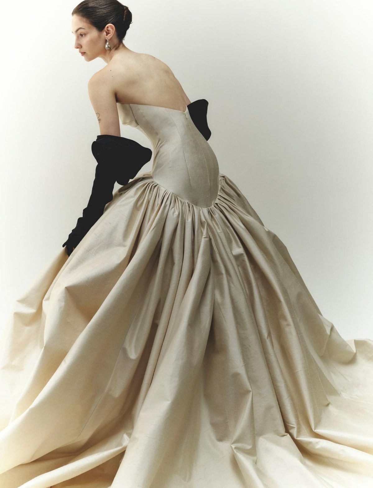 Sweetheart Taffeta Ballgown Wedding Dress, Structured Corset Vintage Bridal Gown