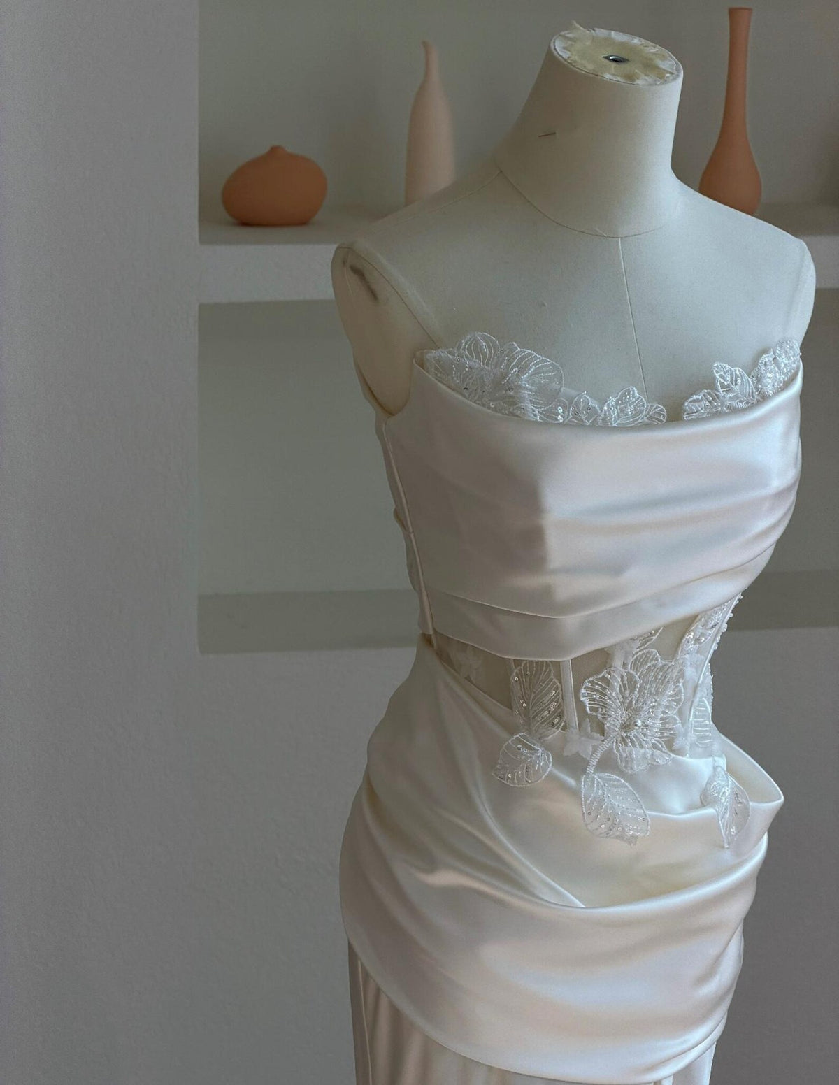 Sweetheart Satin Ballgown Wedding Gown, Crystal Embellished Bridal Dress, Boned Corset Wedding Dress, Custom Luxury Bridal Gown