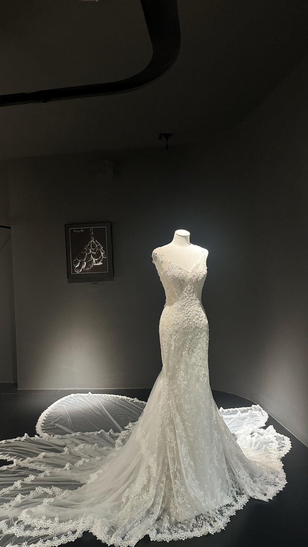 Vintage Lace Ballgown Wedding Dress, Detachable High Neck Long Sleeve Lace Bolero Bridal Gown