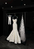 Spaghetti Strap 3D Floral Mermaid Wedding Gown