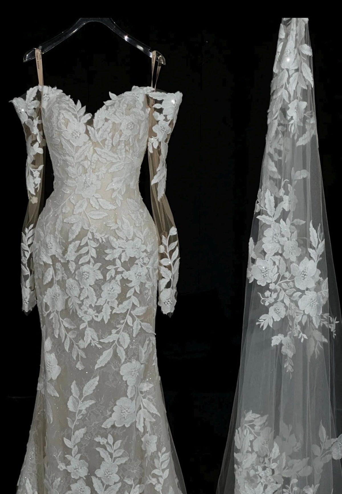 Off Shoulder Lace Mermaid Wedding Gown