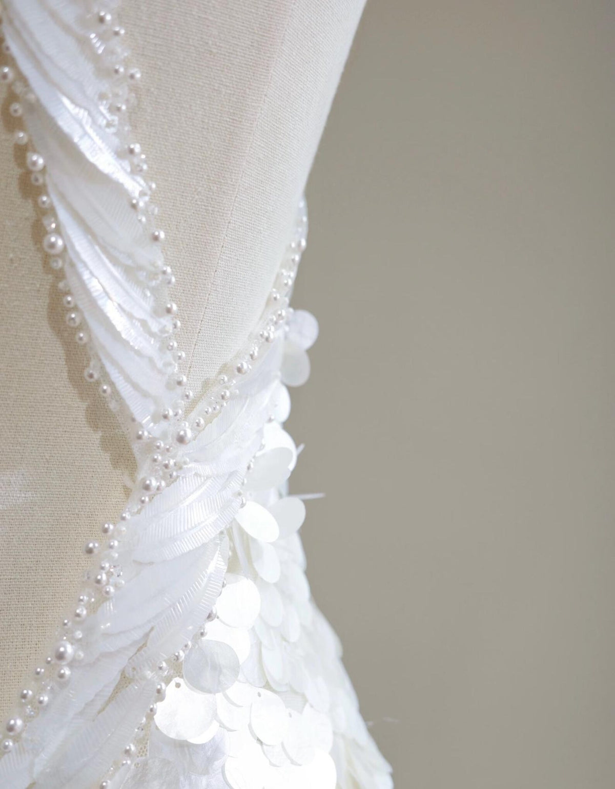 Halter Neck Sequin Mermaid Wedding Dress, Ivory Beaded Bridal Gown, Open Back Fit and Flare, Glamorous Reception Gown